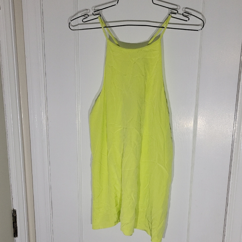 Tibi Neon Yellow Sleeveless Blouse